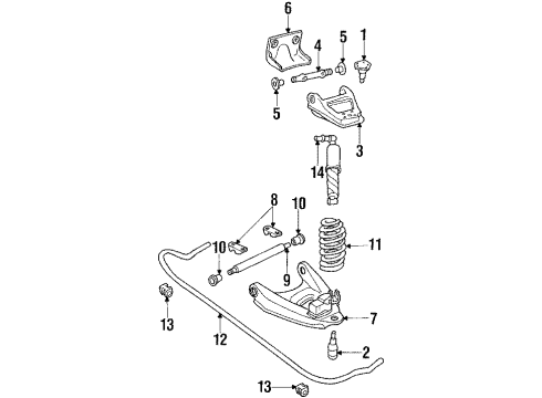 1990 GMC V3500 Front Suspension Components Upper Ball Joints Diagram for 15634909