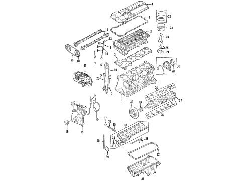 2003 BMW Z4 Engine Parts, Mounts, Cylinder Head & Valves, Camshaft & Timing, Oil Pan, Oil Pump, Crankshaft & Bearings, Pistons, Rings & Bearings, Variable Valve Timing Set Of Covers Diagram for 11141438274