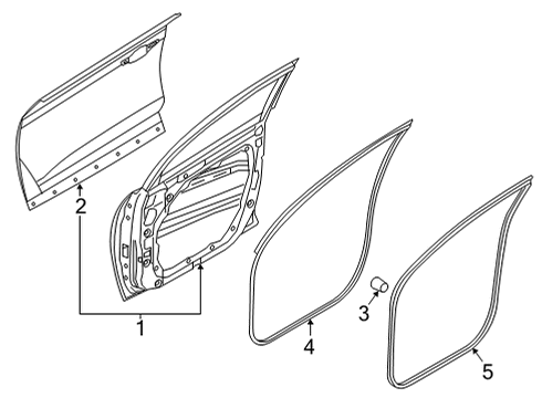 2022 Hyundai Tucson Door & Components W/STRIP ASSY-FR DR SIDE LH Diagram for 82130-N9000