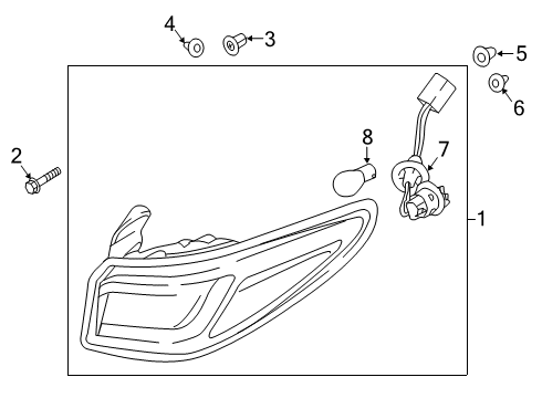 2022 Hyundai Kona Electric Tail Lamps LAMP ASSY-REAR COMB OUTSIDE, LH Diagram for 92401-J9510