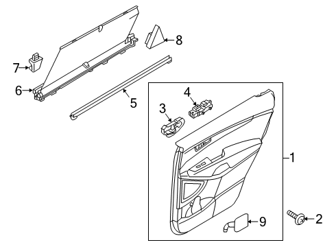 2020 Kia Sorento Rear Door WEATHERSTRIP-Rear Door Belt Inside Diagram for 83231C5000