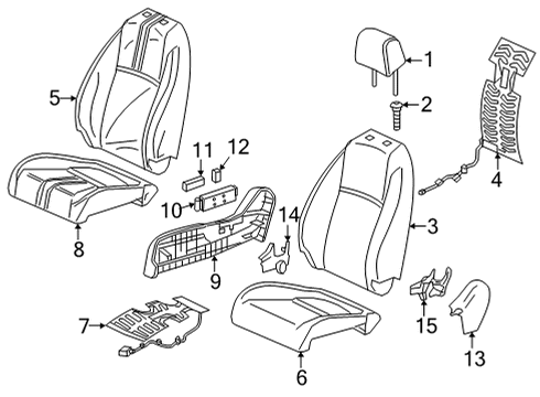 2022 Honda Civic Passenger Seat Components PAD, R- FR Diagram for 81137-T20-A61