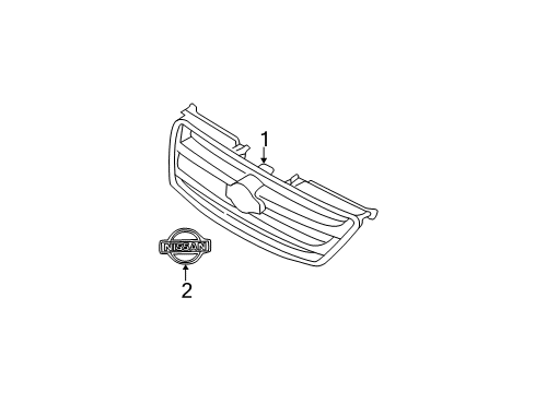 2006 Nissan Altima Grille & Components Moulding-Front Bumper Diagram for 62070-ZB000