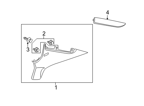 2011 Honda Civic Interior Trim - Quarter Panels Cap, R. RR. Windshield Harness*NH686L* (QP LIGHT WARM GRAY) Diagram for 84135-SNA-A01ZE