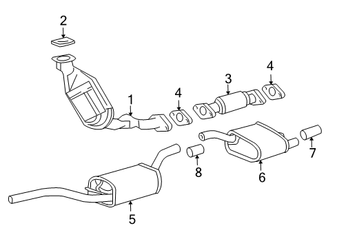 2002 Ford Focus Exhaust Components Converter Diagram for YS4Z-5E212-AA