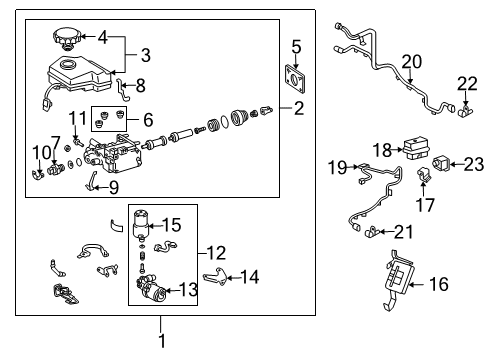 2004 Lexus GX470 ABS Components Motor & Pump Diagram for 47950-30010