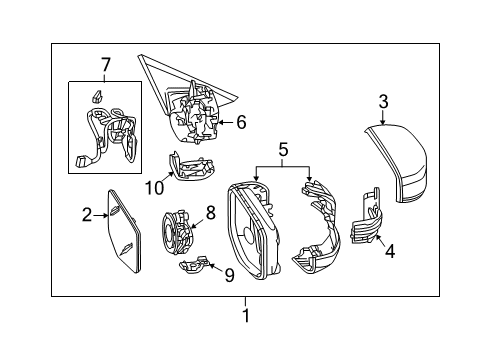 2018 Acura TLX Outside Mirrors Upper Housing (Still Night Pearl) Diagram for 76251-TZ3-A01ZL