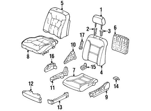 1997 Honda Accord Front Seat Components Cover, L. Center *G38L* (JADE GREEN) Diagram for 81515-SV1-L30ZA