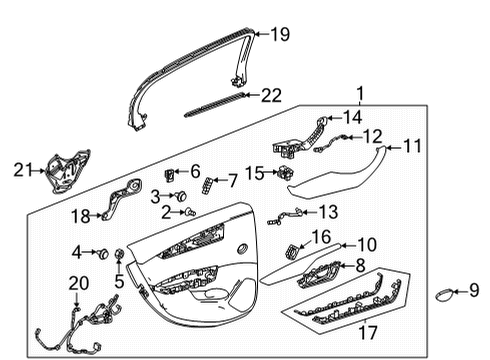 2020 Cadillac CT5 Front Door Front Side Door Latch Assembly Diagram for 13534288