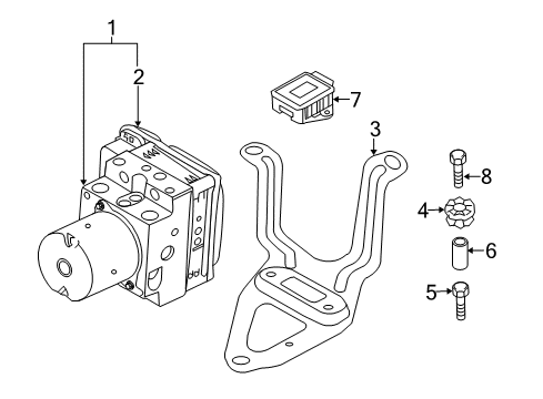 2014 BMW X5 ABS Components Dxc Hydraulic Unit Diagram for 34516864807