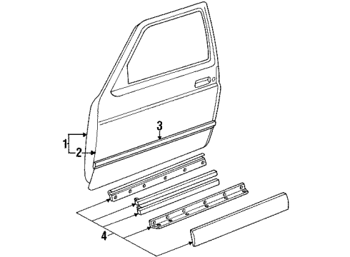 1991 Chevrolet S10 Door & Components ARM, Rear View Mirror Diagram for 15618783