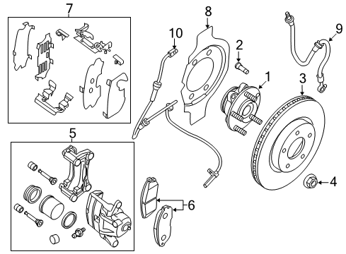2007 Nissan Altima Anti-Lock Brakes Hose Assy-Brake, Front Diagram for 46210-JA000