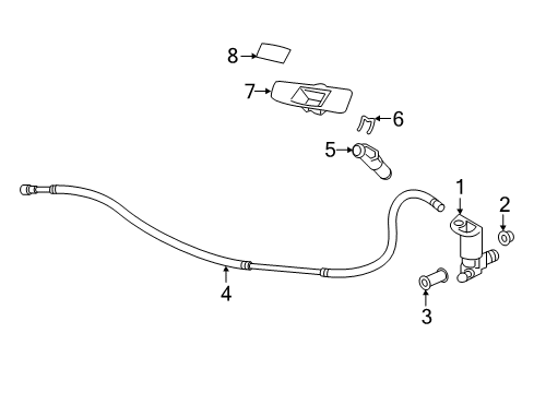 2021 Lexus LX570 Washer Components ACTUATOR Sub-Assembly, HEADLAMP Washer Diagram for 85207-60120