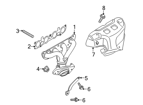 2012 Nissan Cube Exhaust Manifold Exhaust Manifold With Catalytic Converter Diagram for 14002-1FL0A