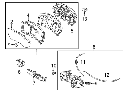2020 Kia Rio Switches Cluster Assembly-INSTRUM Diagram for 94011H9130