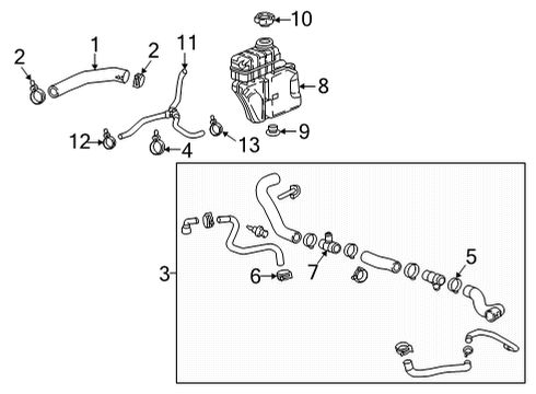 2022 Cadillac CT5 Radiator Hoses Lower Hose Clamp Diagram for 11603319