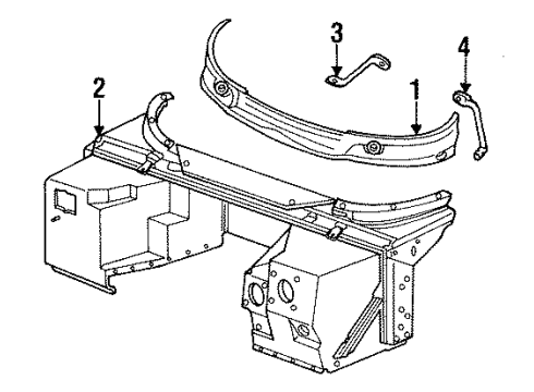 1999 Dodge Viper Cowl Panel-Dash Diagram for 4763547AC