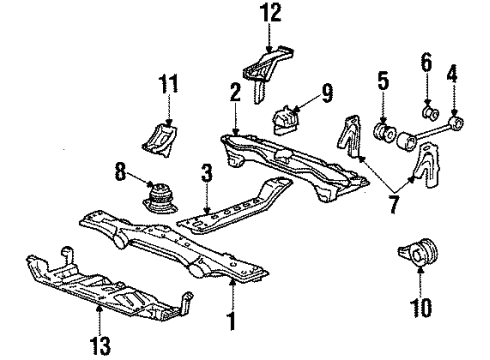 1985 Honda Prelude Engine Mounting Bracket, RR. Engine Mounting Diagram for 50827-SF0-000