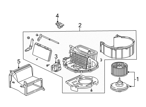 1996 Honda Civic Blower Motor & Fan Motor Assembly, Fresh/Recirculating Diagram for 79350-S01-A01