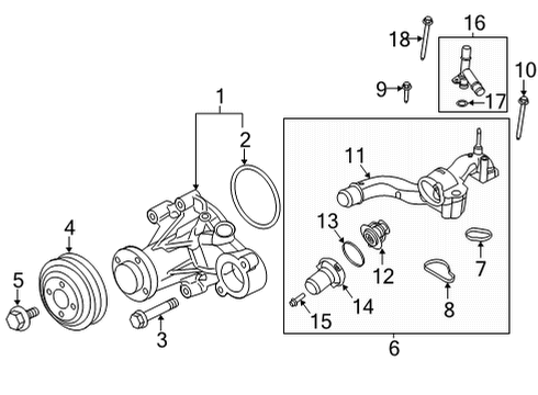 2021 Ford F-150 Water Pump Pulley Bolt Diagram for -W720459-S439