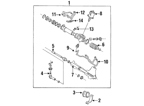 1996 Dodge Stealth P/S Pump & Hoses, Steering Gear & Linkage Bolt-SLOTTED Diagram for MB243020