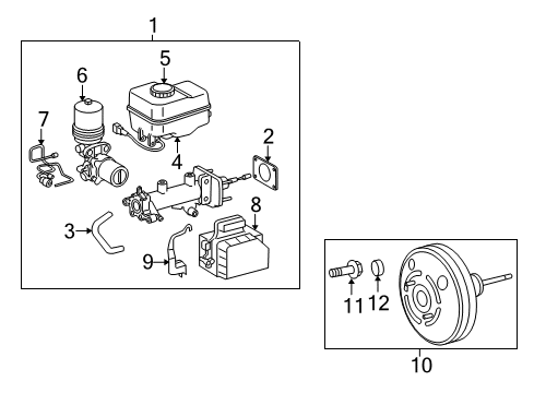 2008 Toyota Tacoma Hydraulic System Master Cylinder Diagram for 47028-04040
