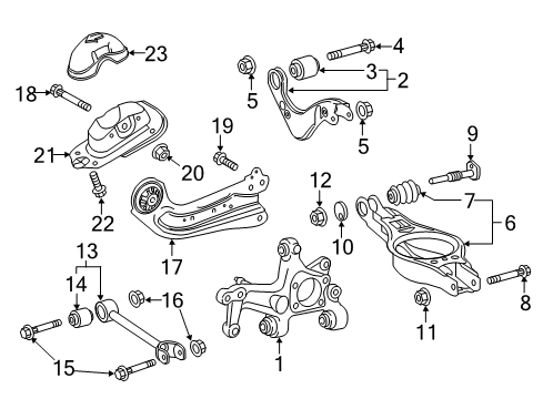 2022 Toyota Prius Rear Suspension Knuckle Diagram for 42304-02220