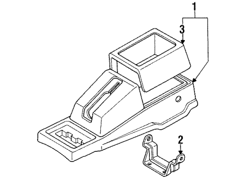 1989 Nissan Pathfinder Center Console Console Box-Floor Gray Diagram for 96910-09G20