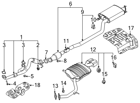 2022 Hyundai Palisade Exhaust Components Panel-Heat Protector, RR Diagram for 28795-S8000