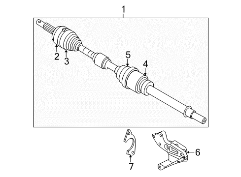 2018 Nissan Rogue Sport Drive Axles - Front Bracket-Bearing Support, Front Drive Shaft Diagram for 39780-4BB0B