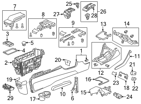 2020 Honda Civic Heated Seats PANEL ASSY., ESCUTCHEON *NH1015L* (MT) (DARK STEEL) Diagram for 77296-TBA-A02ZC