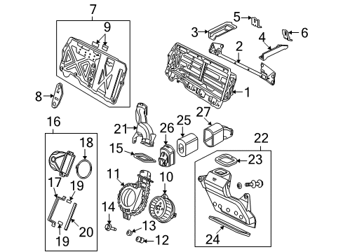 2009 Honda Civic Electrical Components Rubber, Air Cleaner Mounting Diagram for 17212-P2F-A00