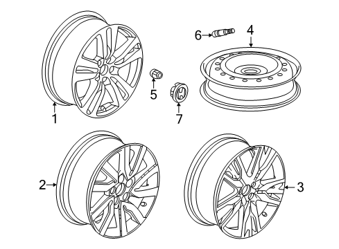 2019 Honda Pilot Wheels, Covers & Trim DISK, ALUMINUM WHEEL (18X8J) (TPMS) (ENKEI) Diagram for 42700-TG7-A72
