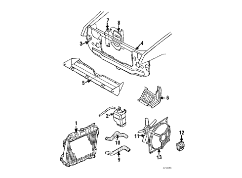 1985 Nissan Pulsar NX Radiator & Components, Cooling Fan SHROUD Assembly Diagram for 21483-38M00