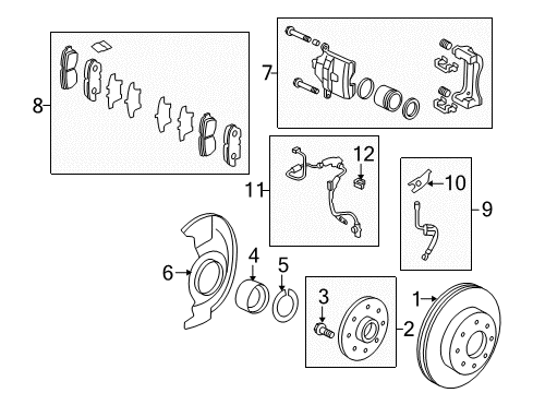 2013 Acura TL Anti-Lock Brakes Clip, Connector (Black) Diagram for 42524-SNA-003