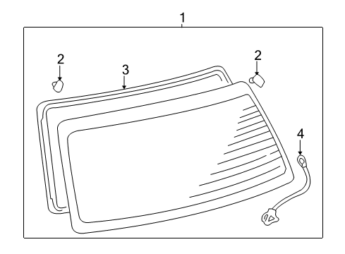 2001 Toyota Highlander Lift Gate - Glass & Hardware Lift Gate Glass Spacer Diagram for 64819-48020