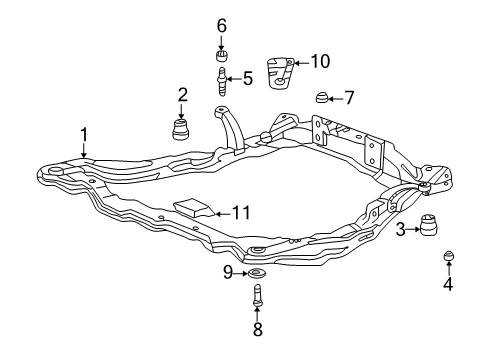 2003 Hyundai Sonata Suspension Mounting - Front Crossmember Complete Diagram for 6240538300