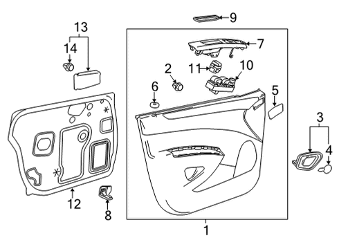 2013 Chevrolet Spark Front Door Switch Panel Cap Diagram for 95224796