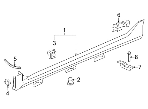 2020 Honda Civic Exterior Trim - Pillars, Rocker & Floor GARNISH ASSY., R. SIDE SILL *R539P* (MOLTEN LAVA PEARL) Diagram for 71800-TBA-A01YJ