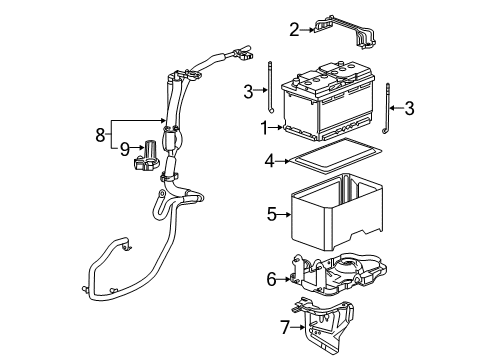 2013 Chevrolet Captiva Sport Battery Battery Cover Diagram for 96627044