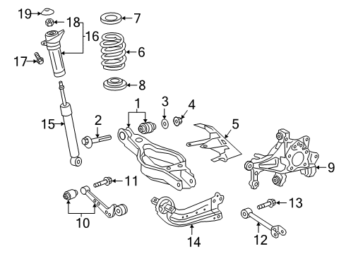 2021 Toyota RAV4 Prime Rear Suspension Arm Assy, RR Suspens Diagram for 48710-42050