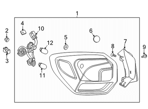 2021 Buick Encore GX Bulbs Tail Lamp Diagram for 42756098