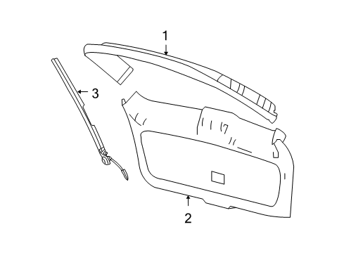 2009 Ford Edge Interior Trim - Lift Gate Upper Trim Panel Diagram for 7A1Z-7842410-AA