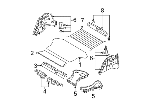 2005 Kia Spectra5 Interior Trim - Rear Body Tray Assembly-Luggage Side Diagram for 857802F500LK