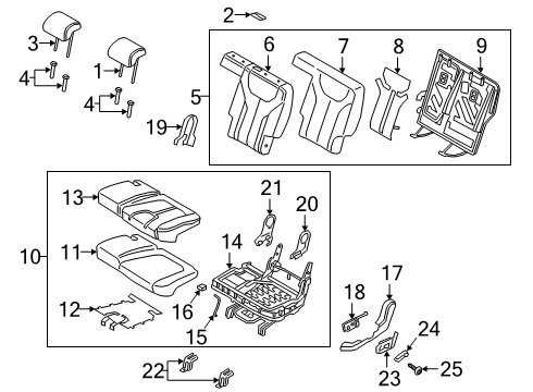 2022 Hyundai Santa Fe Rear Seat Cover-2ND CUSH OTR I/S, LH Diagram for 89195-S2000-NNB