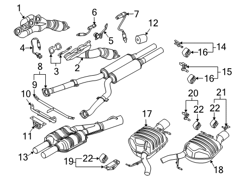 2008 BMW 650i Exhaust Components Rear Muffler Left Diagram for 18307560799