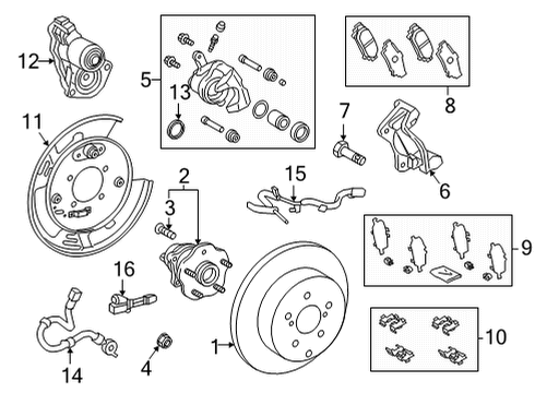2021 Toyota Sienna Brake Components Front Pads Diagram for 04465-02560