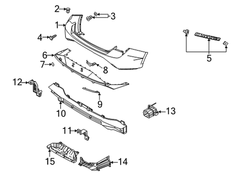 2022 Hyundai Elantra Bumper & Components - Rear Cover-RR Bumper Under Diagram for 866A1-AA800