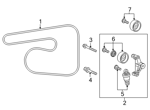 2020 Honda Civic Belts & Pulleys Bolt, Flange 10X70 Diagram for 90001-59B-000