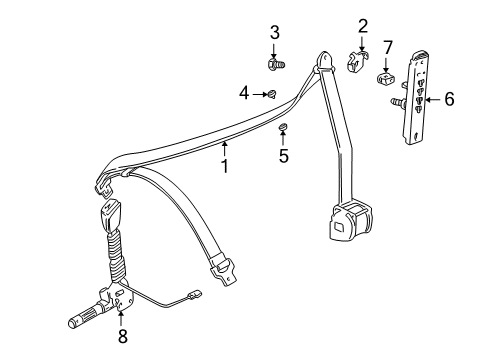 2000 BMW Z3 Seat Belt Operating Lever Diagram for 72118119910
